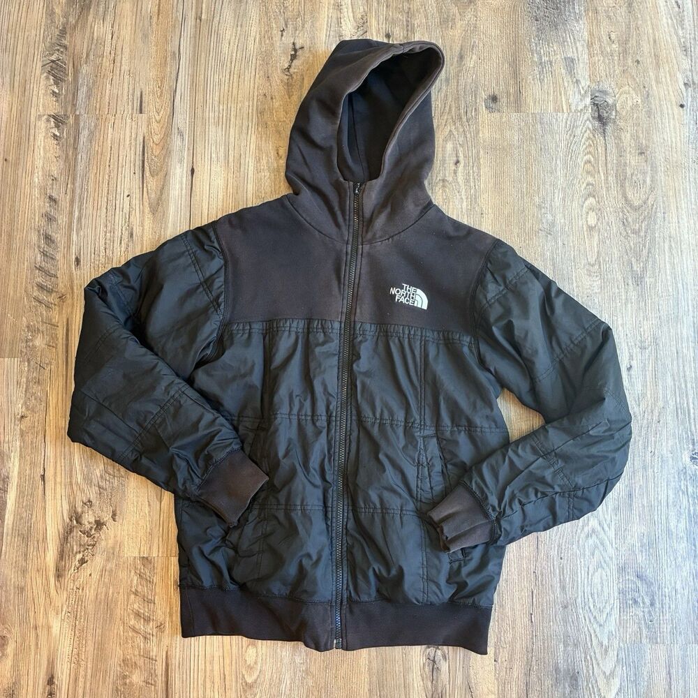 The North Face Men's Reversable Full Zip Hooded Hoodie Pockets Black Size S
